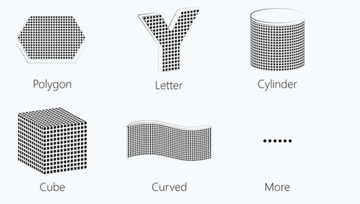 S1 Series Flexible In Shape, Polygon, Letter, Cylinder, Cube Curved